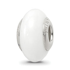 Sterling Silver Reflections White Glass Bead