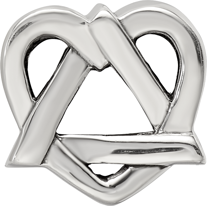 Sterling Silver 925 Adoption Symbol Bead with Solid Cast Design