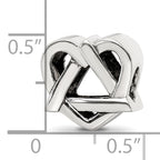 Sterling Silver 925 Adoption Symbol Bead with Solid Cast Design