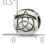 Sterling Silver 925 Celtic Trinity Bead with Antiqued Finish Solid Craftsmanship