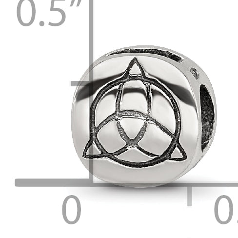 Sterling Silver 925 Celtic Trinity Bead with Antiqued Finish Solid Craftsmanship