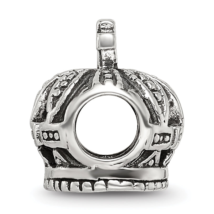 Sterling Silver 925 Crown Bead with Antiqued Finish Elegant Design Secondary image
