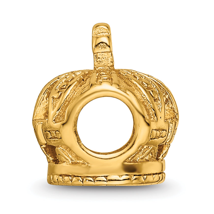 Sterling Silver Gold-plated Reflections Crown Bead