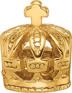 Sophia Jewelers Sterling Silver Gold-Plated Crown Bead Polished Elegant Charm