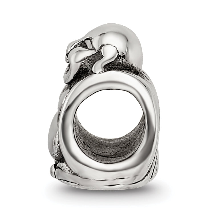 Sterling Silver 925 Buddha Bead with Antiqued Finish Solid Cast Design Secondary image