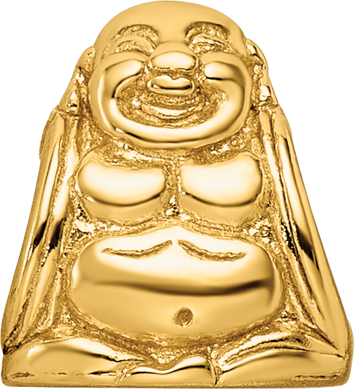 Sterling Silver 925 Gold-Plated Buddha Bead with Polished Finish Elegant Design