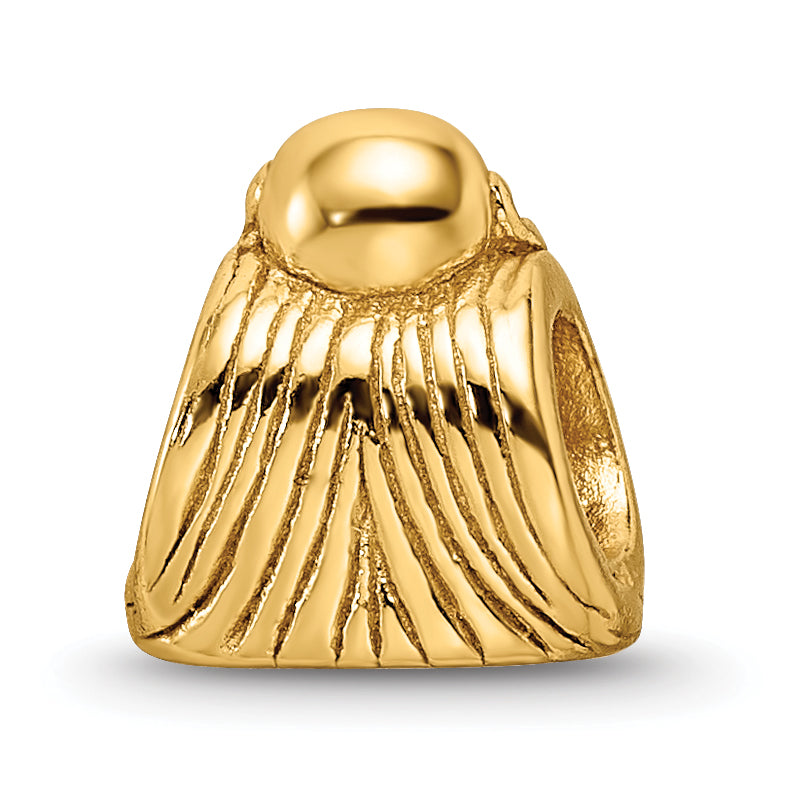 Sterling Silver 925 Gold-Plated Buddha Bead with Polished Finish Elegant Design