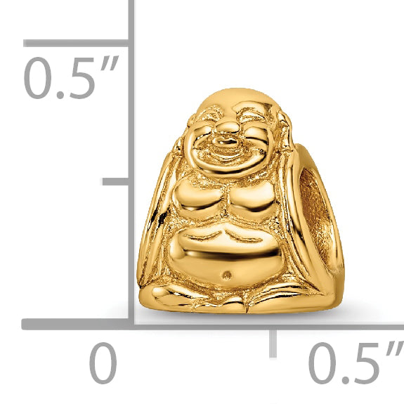 Sterling Silver 925 Gold-Plated Buddha Bead with Polished Finish Elegant Design