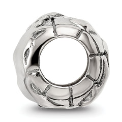 Sterling Silver 925 Antiqued World Bead with 4mm Opening Solid Cast