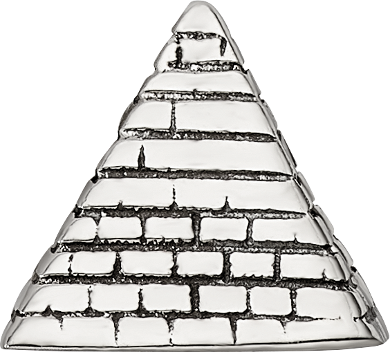 Sterling Silver 925 Antiqued Pyramid Bead Solid Cast Elegant