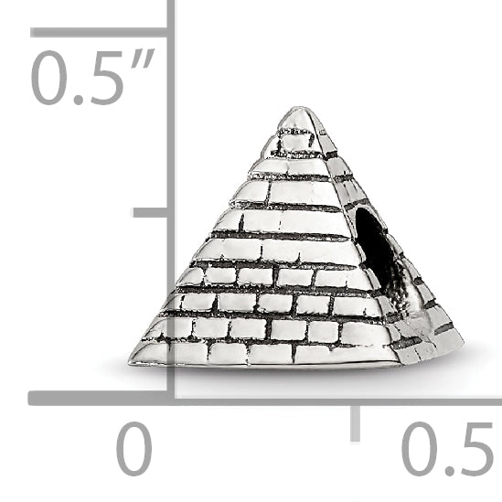 Sterling Silver 925 Antiqued Pyramid Bead Solid Cast Elegant