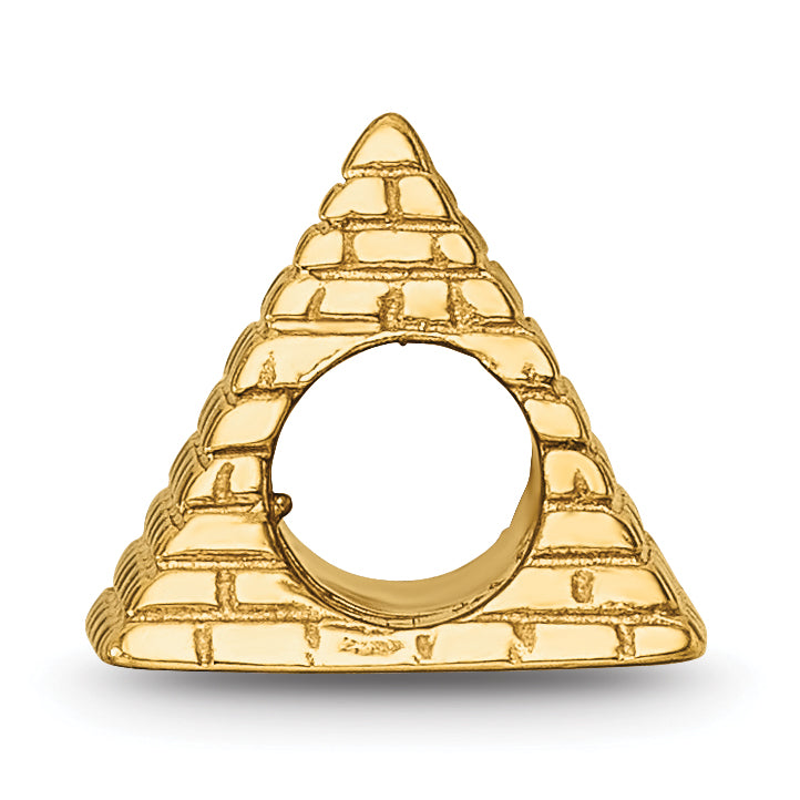 Sterling Silver Gold-Plated Pyramid Bead with Polished Finish Secondary image