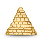 Sterling Silver Gold-Plated Pyramid Bead with Polished Finish