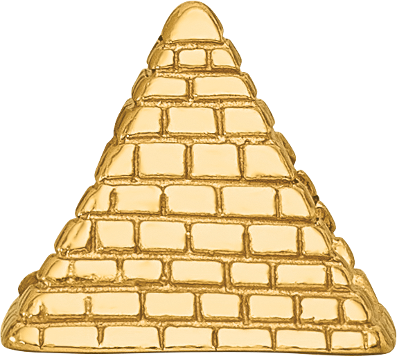 Sterling Silver Gold-Plated Pyramid Bead with Polished Finish