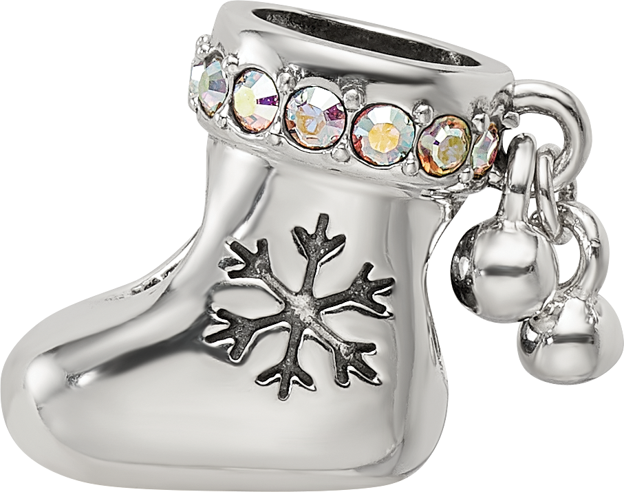 Sterling Silver Reflections Crystals Stocking Bead