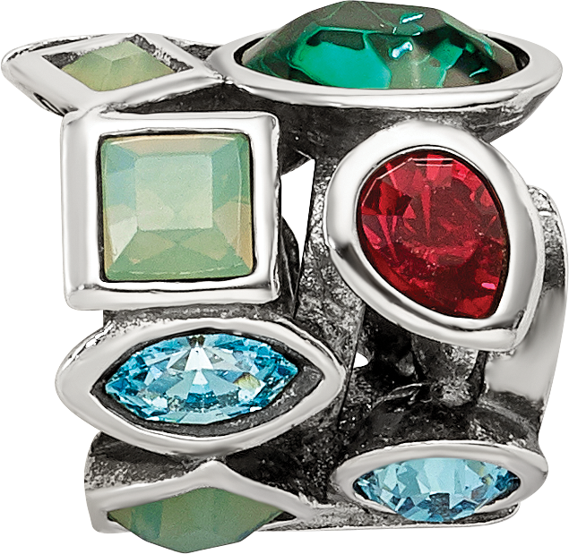 Sterling Silver Reflections Crystals Bead