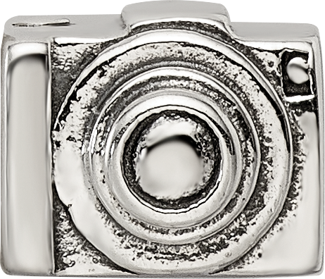 Sterling Silver 925 Antique Camera Bead with Solid Cast Design