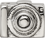 Sterling Silver 925 Antique Camera Bead with Solid Cast Design