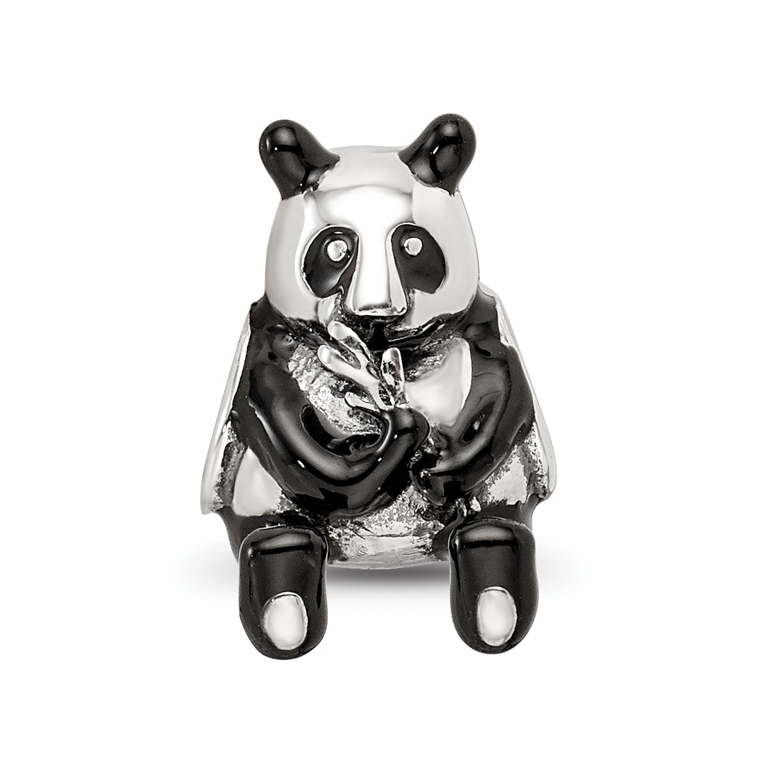 Sterling Silver Reflections Black Enamel Mama Panda Bead