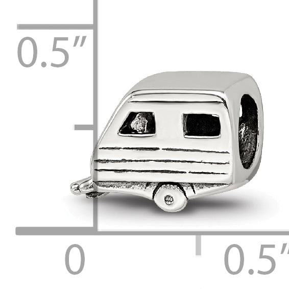 Sterling Silver 925 Antiqued Themed Bead with Solid Casted Design