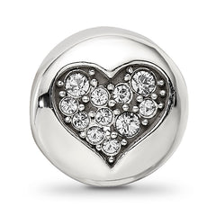Sterling Silver Reflections April Clear Crystal Love Heart Bead