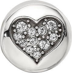 Sterling Silver Reflections April Clear Crystal Love Heart Bead