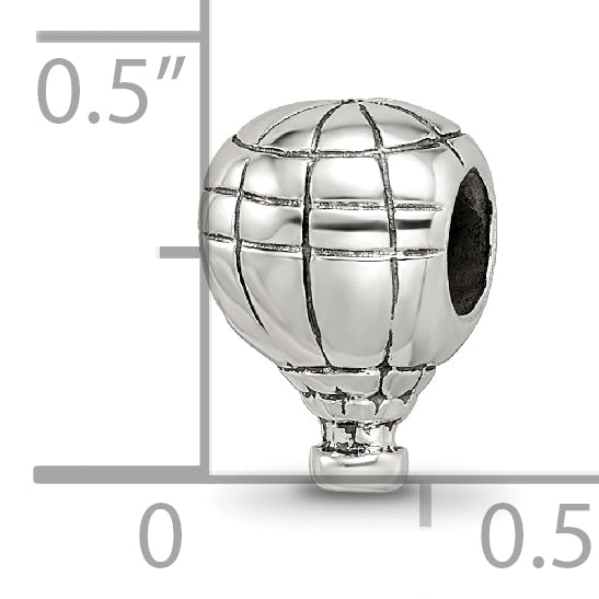 Sterling Silver 925 Hot Air Balloon Bead with Antiqued Finish