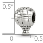 Sterling Silver 925 Hot Air Balloon Bead with Antiqued Finish