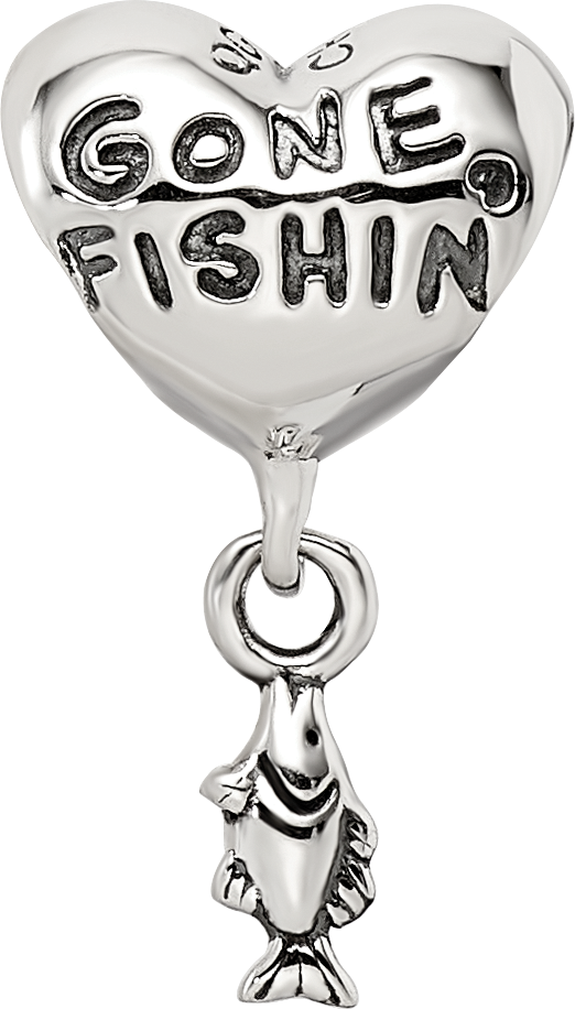 Sterling Silver Reflections Gone Fishin Dangle Bead