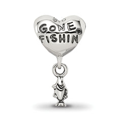 Sterling Silver Reflections Gone Fishin Dangle Bead