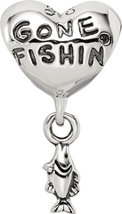 Sterling Silver Reflections Gone Fishin Dangle Bead