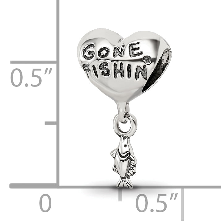 Sterling Silver Reflections Gone Fishin Dangle Bead