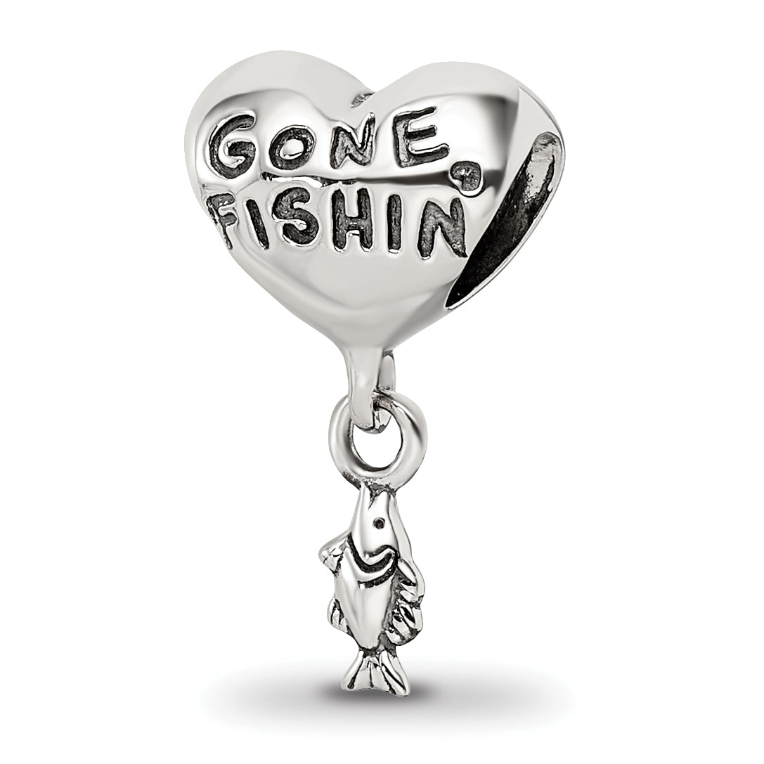 Sterling Silver Reflections Gone Fishin Dangle Bead