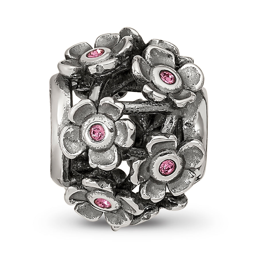 Sterling Silver Reflections Crystal Blossoms Bead