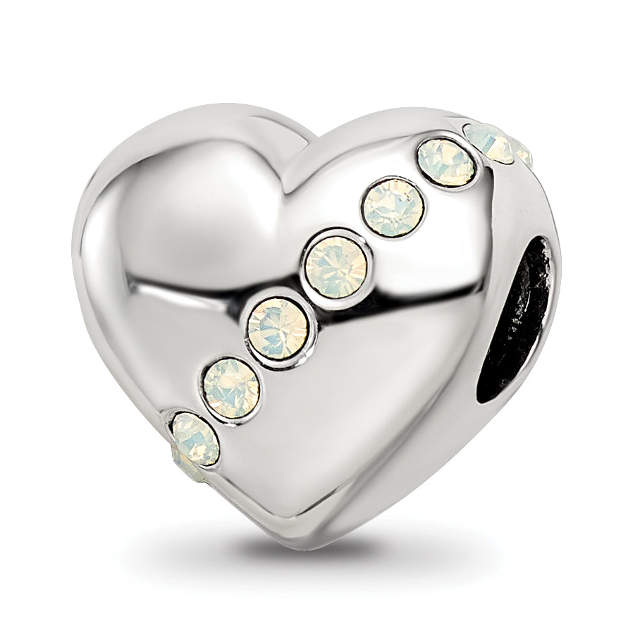 Sterling Silver Reflections Crystals Mother Heart Bead