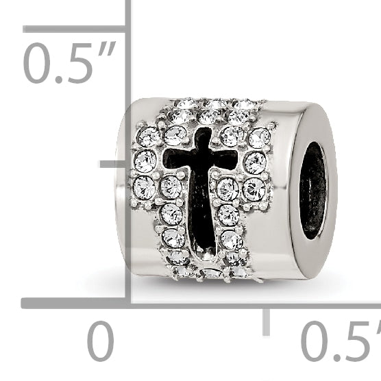 Sterling Silver Reflections Crystals Faith Cross Bead