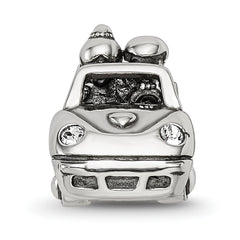 Sterling Silver Reflections Crystals Just Married Car Bead