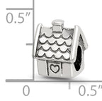 925 Sterling Silver House Bead with Antiqued Finish, Solid & Casted Design