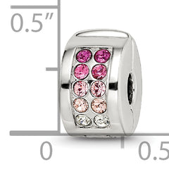 Sterling Silver Reflections Crystal Channel Pinks Clip Bead