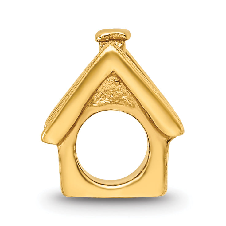 Sterling Silver Gold-plated Reflections House Bead