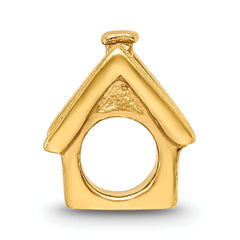 Sterling Silver Gold-plated Reflections House Bead