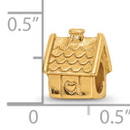 Sterling Silver Gold-plated Reflections House Bead