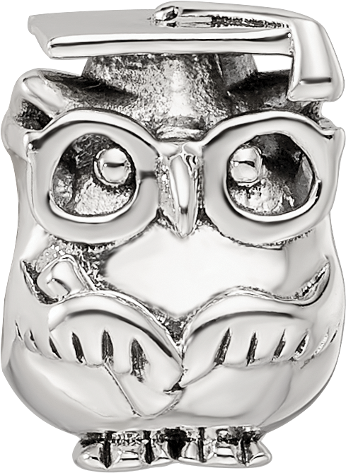Sterling Silver Reflections Graduation Owl Bead