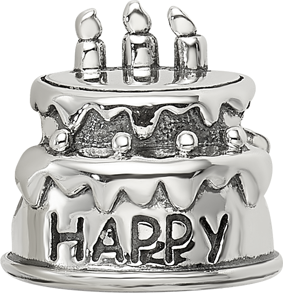 Sterling Silver Reflections Birthday Cake Bead