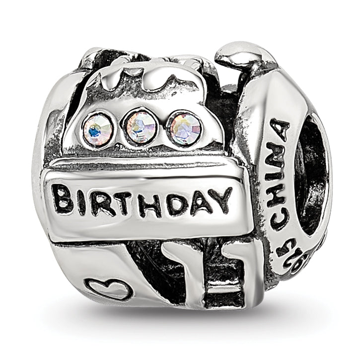 Sterling Silver Reflections Crystals Birthday Collage Bead