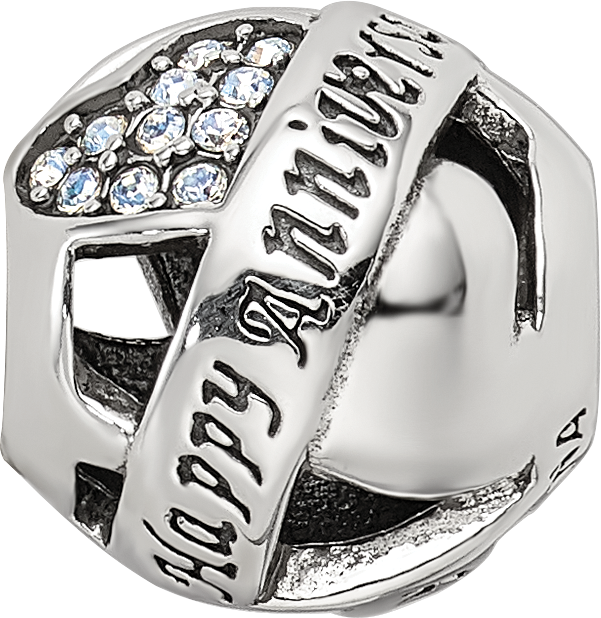 Sterling Silver Reflections Crystals Anniversary Bead