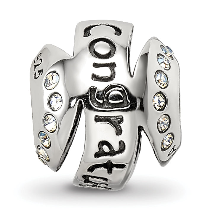 Sterling Silver Reflections Crytal Congratulations Bead