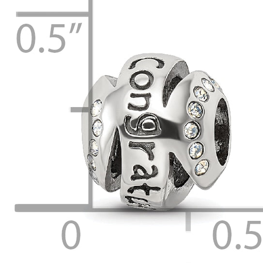 Sterling Silver Reflections Crytal Congratulations Bead