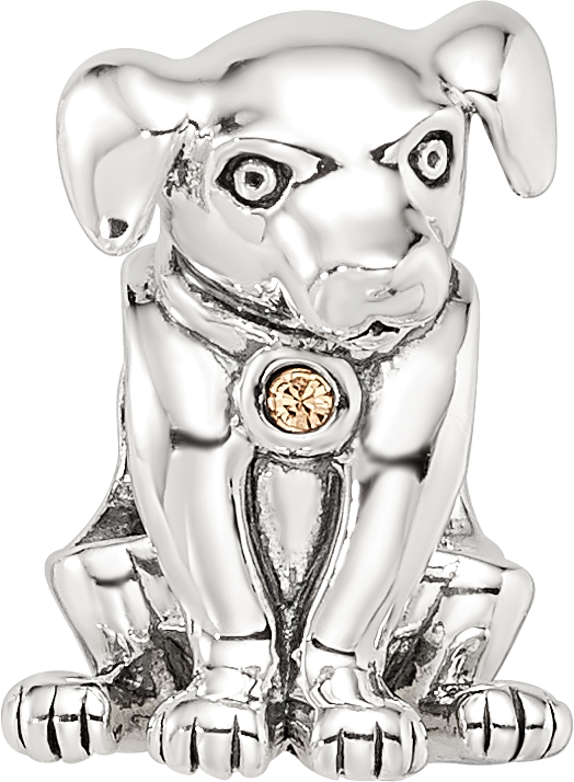 Sterling Silver Reflections Crystal Lab Puppy Bead