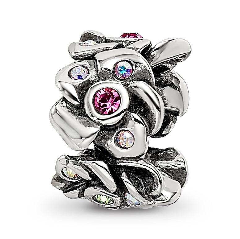 Sterling Silver Reflections Crystals Cherry Blossoms Bead